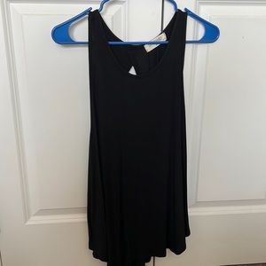 Medium black tank top. Open back design.